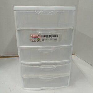 Sterilite 5-Drawer Desktop Organizer – Small Clearview White Unit